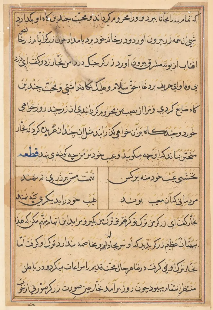 Page from Tales of a Parrot (Tuti-nama): text page