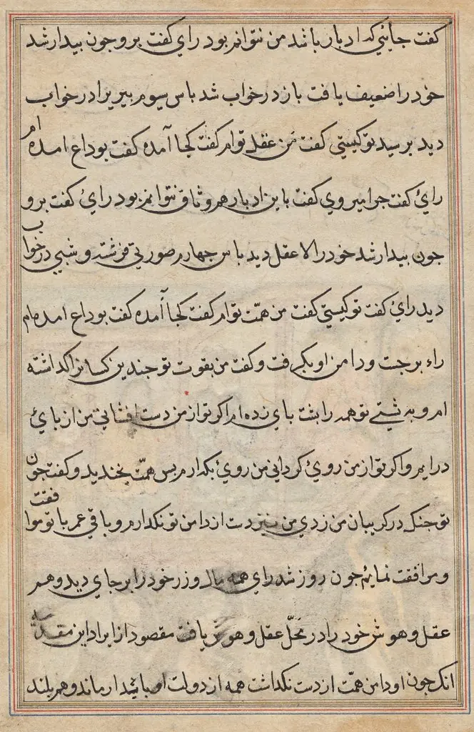 Page from Tales of a Parrot (Tuti-nama): text page