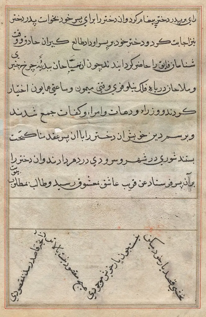Page from Tales of a Parrot (Tuti-nama): text page, 1560