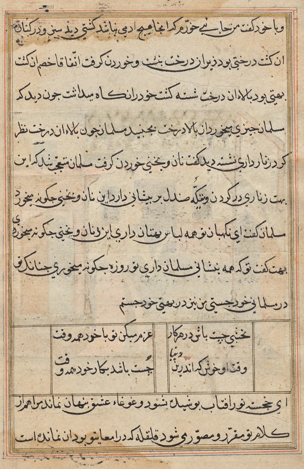 Page from Tales of a Parrot (Tuti-nama): text page, unspecified, 1560
