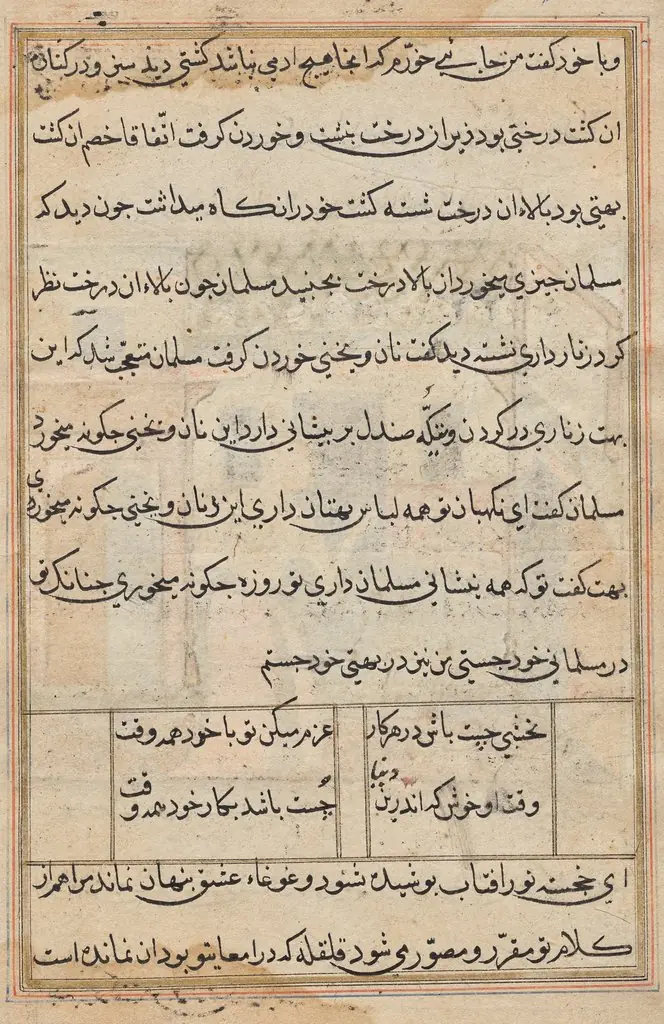 Page from Tales of a Parrot (Tuti-nama): text page
