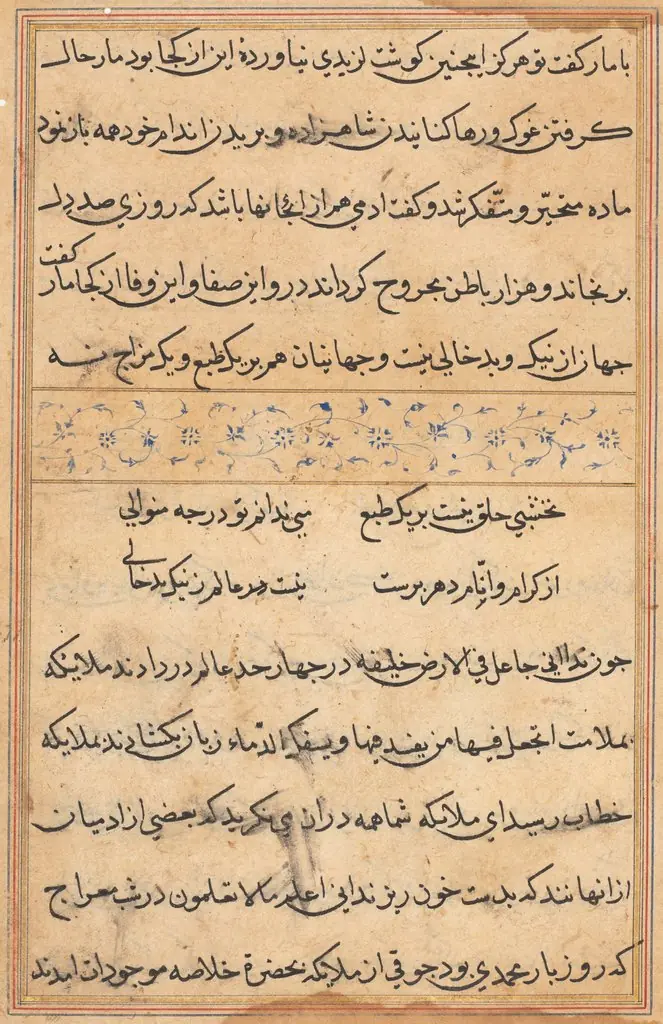 Page from Tales of a Parrot (Tuti-nama): text page