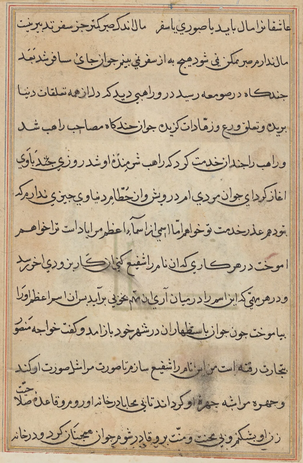 Page from Tales of a Parrot (Tuti-nama): text page, unspecified, 1560