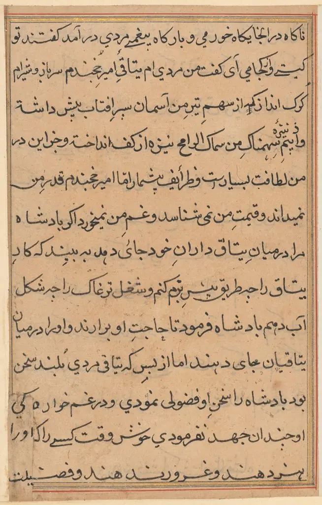 Page from Tales of a Parrot (Tuti-nama): text page