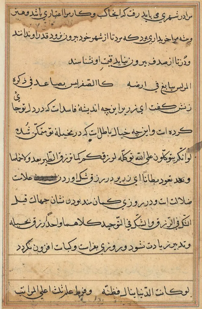 Page from Tales of a Parrot (Tuti-nama): text page