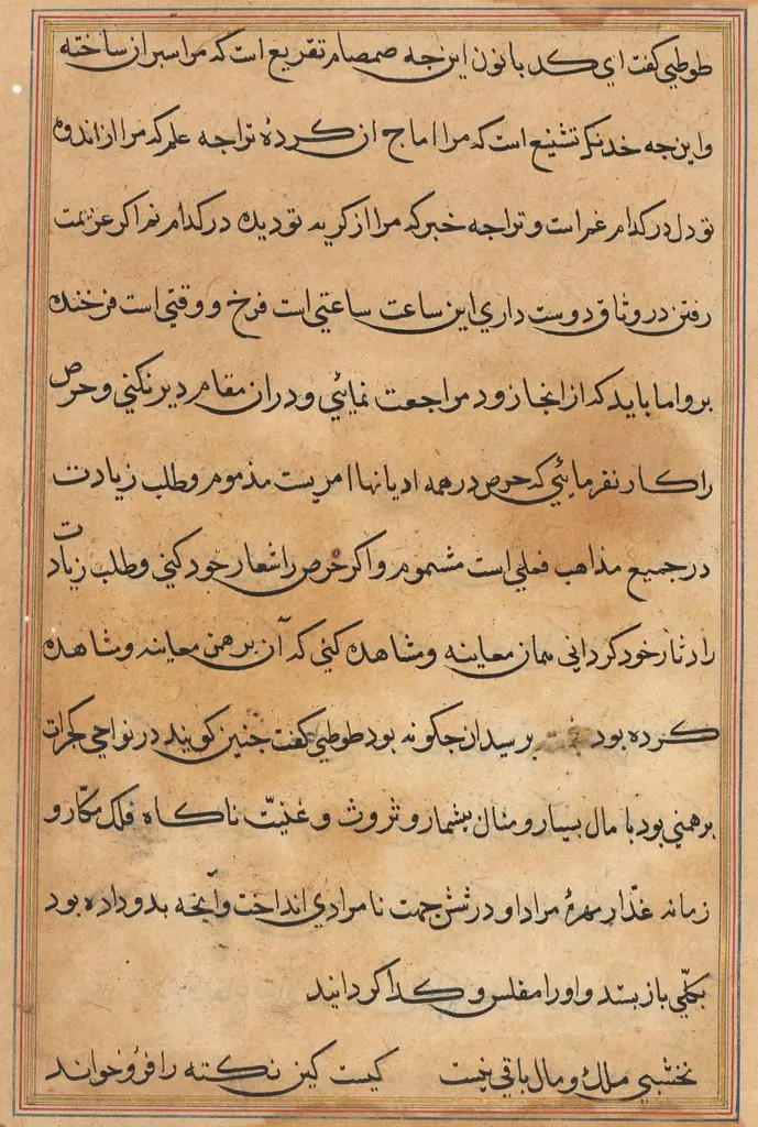 Page from Tales of a Parrot (Tuti-nama): text page