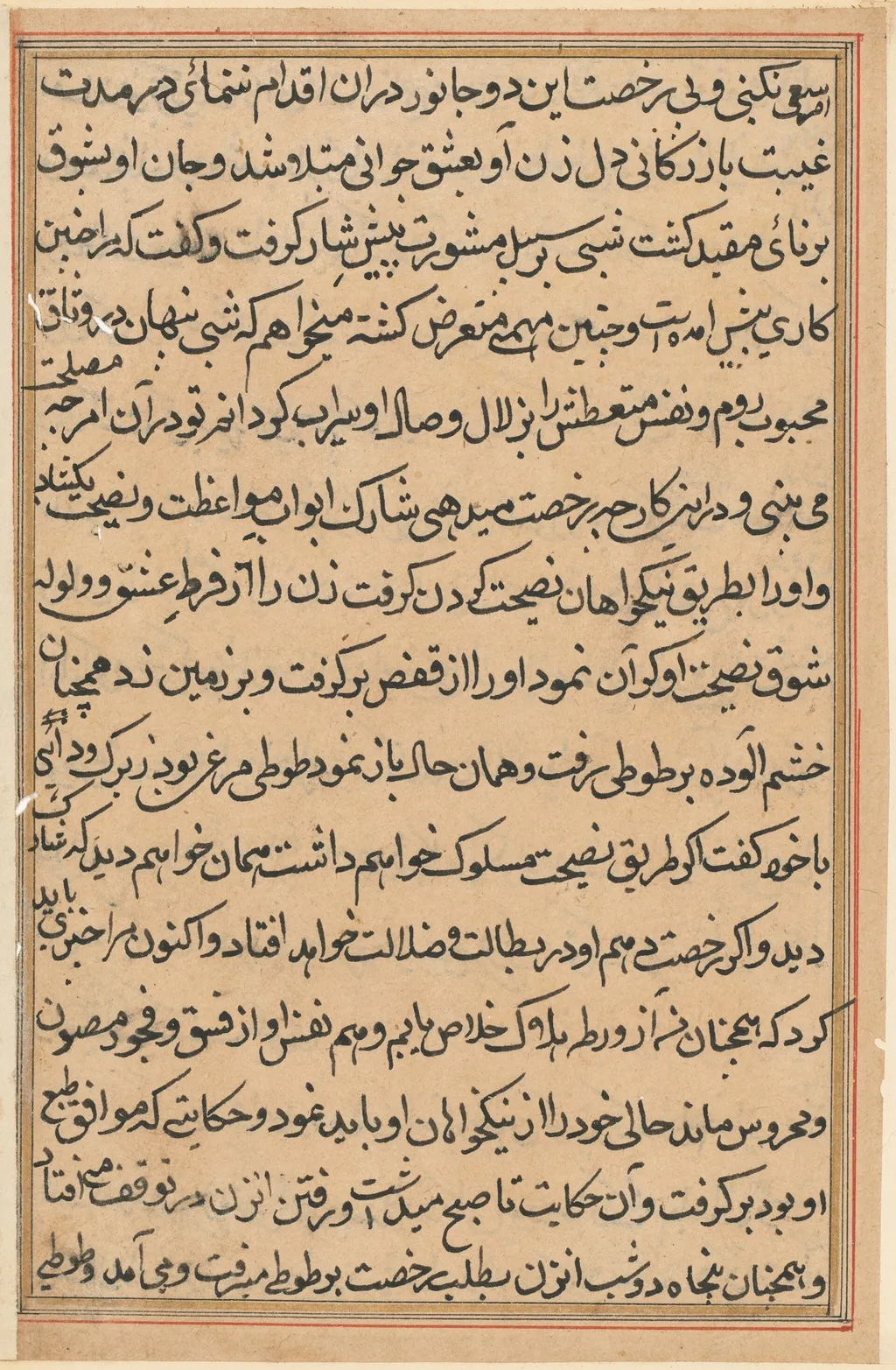 Page from Tales of a Parrot (Tuti-nama): text page, unspecified, 1560