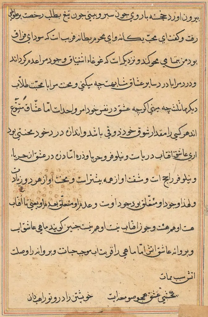 Page from Tales of a Parrot (Tuti-nama): text page