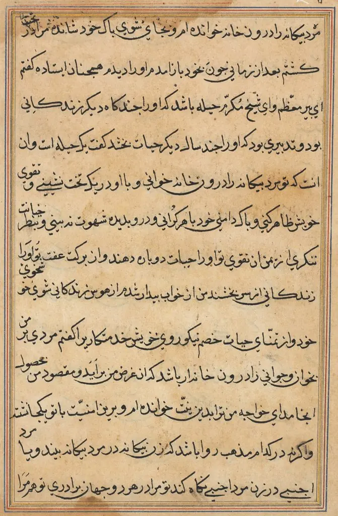 Page from Tales of a Parrot (Tuti-nama): text page