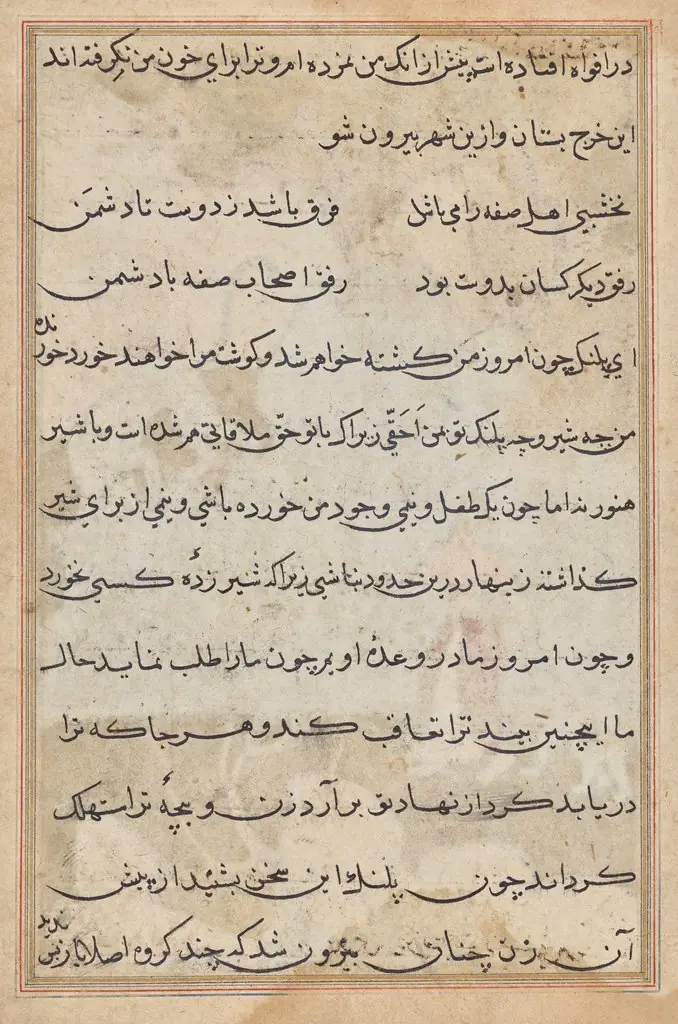 Page from Tales of a Parrot (Tuti-nama): text page