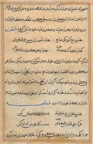 Page from Tales of a Parrot (Tuti-nama): text page