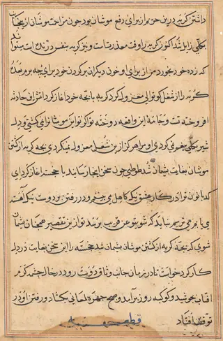 Page from Tales of a Parrot (Tuti-nama): text page