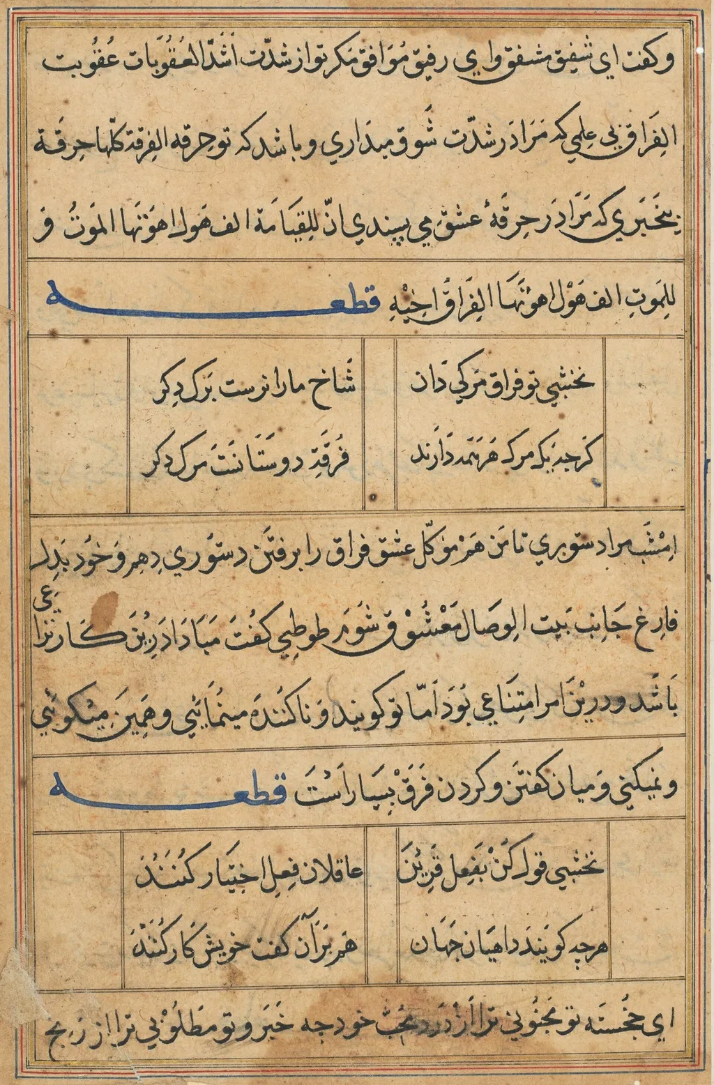 Page from Tales of a Parrot (Tuti-nama): text page, unspecified, 1560