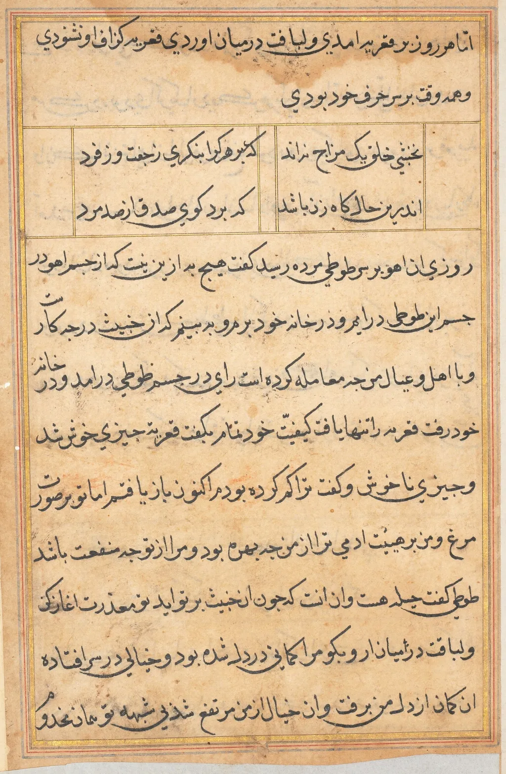 Page from Tales of a Parrot (Tuti-nama): text page, unspecified, 1560