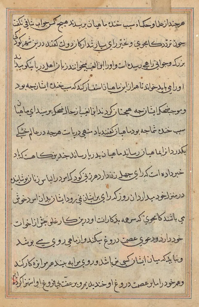 Page from Tales of a Parrot (Tuti-nama): text page