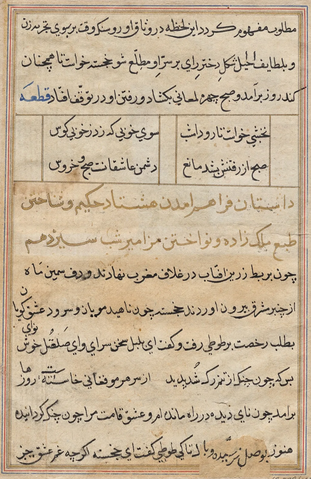 Page from Tales of a Parrot (Tuti-nama): text page, unspecified, 1560