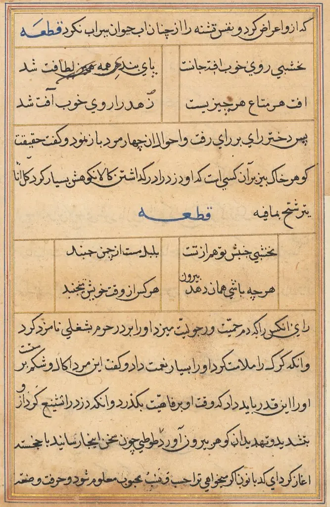 Page from Tales of a Parrot (Tuti-nama): text page