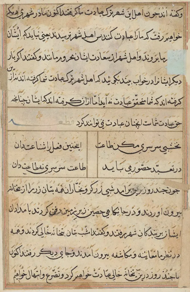Page from Tales of a Parrot (Tuti-nama): text page
