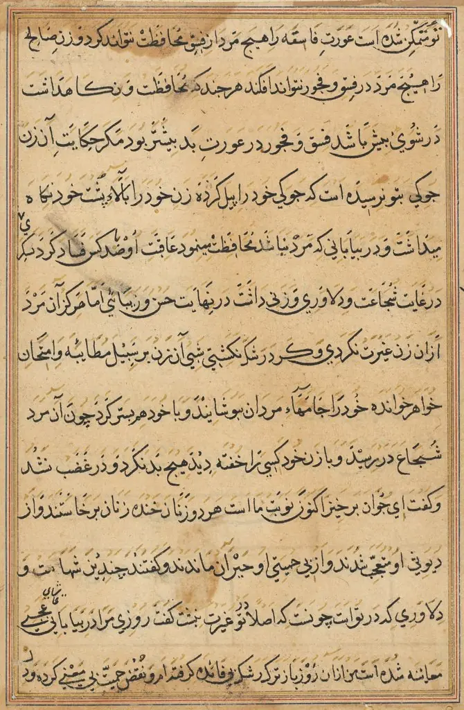 Page from Tales of a Parrot (Tuti-nama): text page