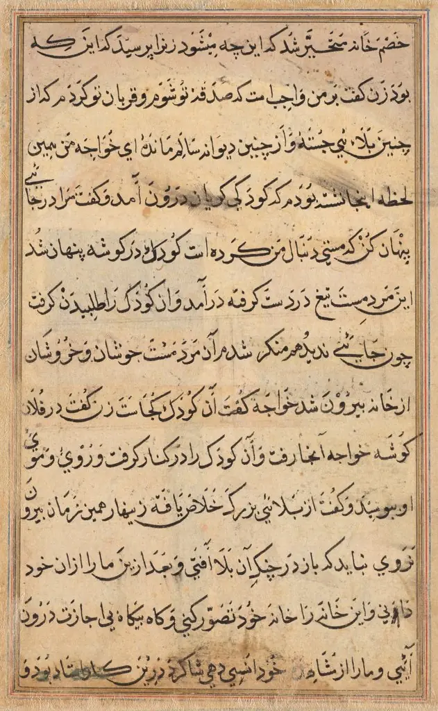 Page from Tales of a Parrot (Tuti-nama): text page