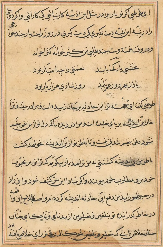Page from Tales of a Parrot (Tuti-nama): text page