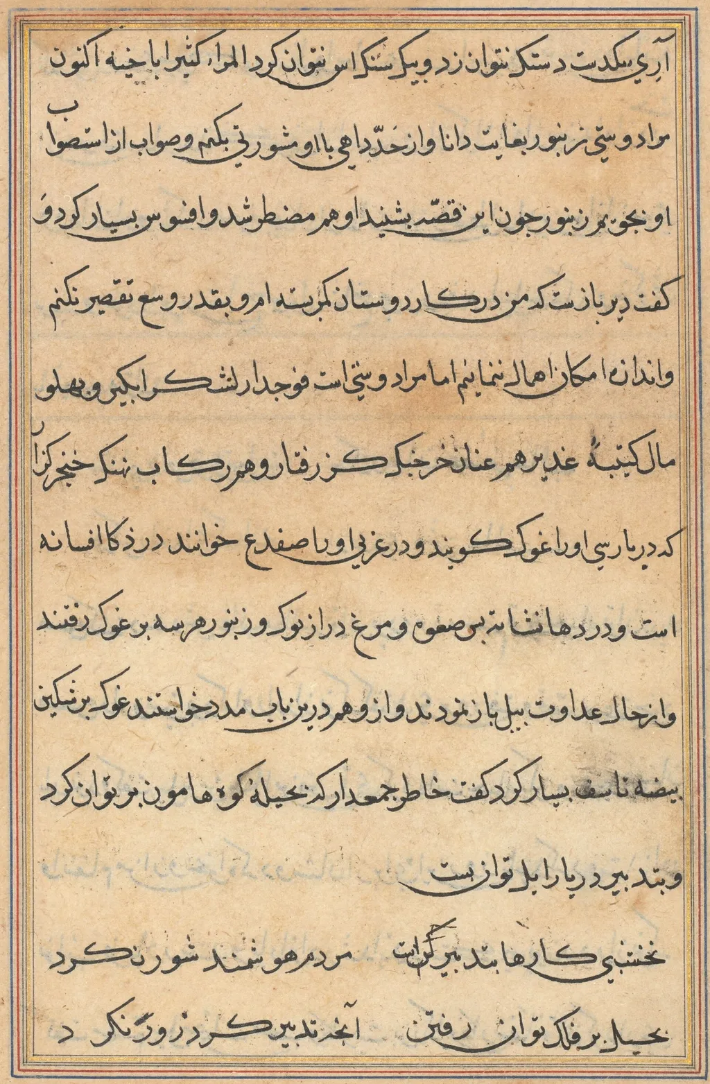 Page from Tales of a Parrot (Tuti-nama): text page, unspecified, 1560