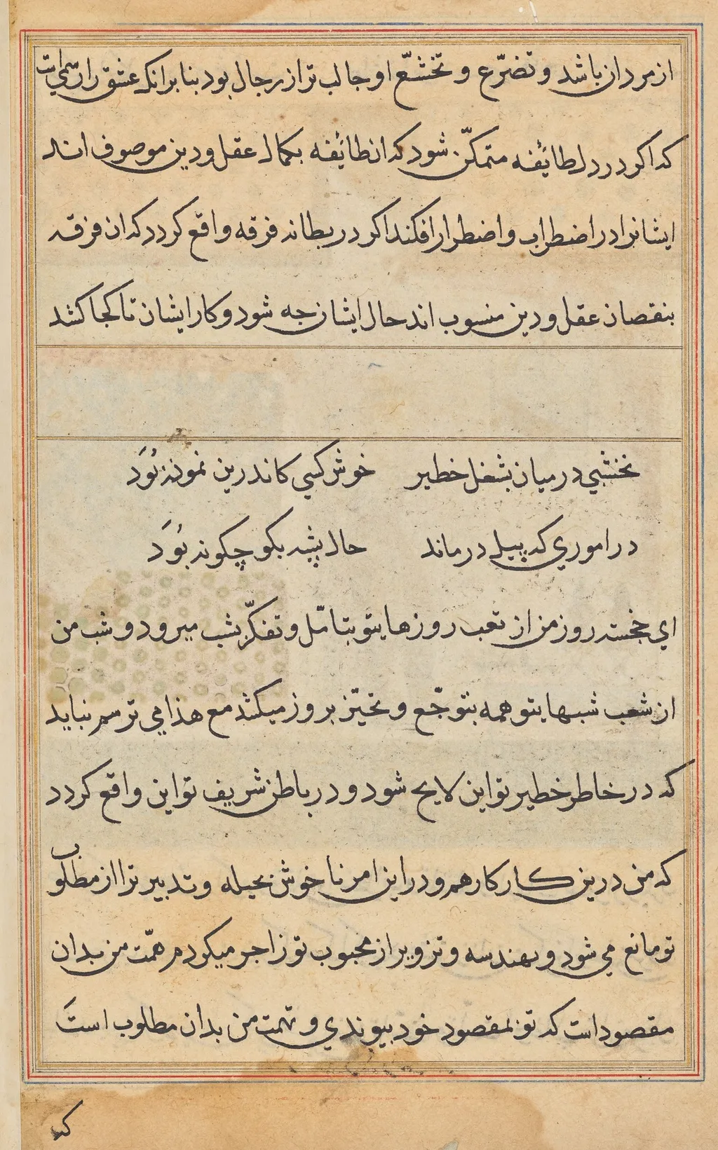 Page from Tales of a Parrot (Tuti-nama): text page, unspecified, 1560