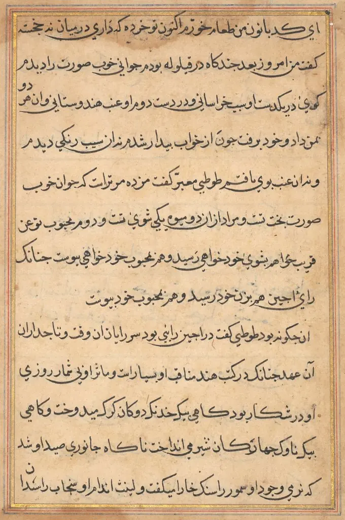 Page from Tales of a Parrot (Tuti-nama): text page