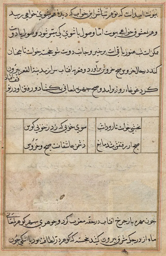 Page from Tales of a Parrot (Tuti-nama): text page