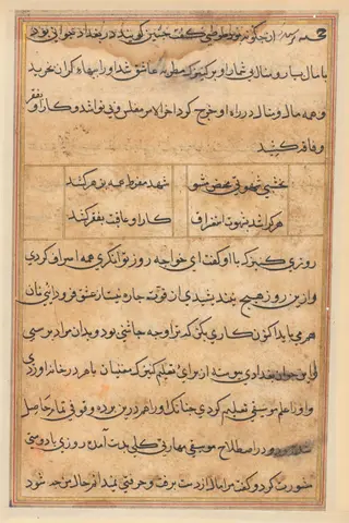 Page from Tales of a Parrot (Tuti-nama): text page
