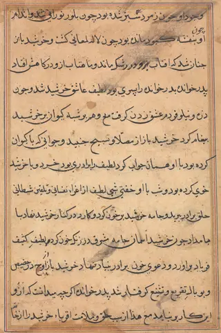 Page from Tales of a Parrot (Tuti-nama): text page