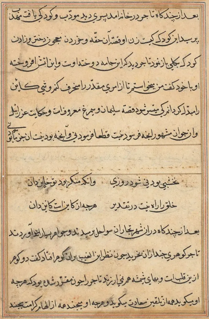 Page from Tales of a Parrot (Tuti-nama): text page