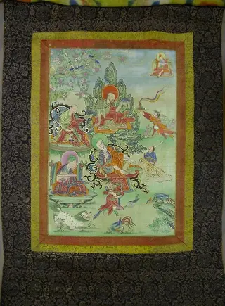 Painted Banner (Thangka) from a Set of Seven Honoring Gayadhara, a Sakya Pandit from India