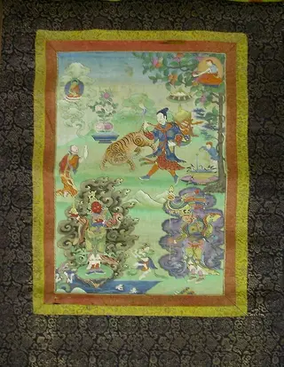Painted Banner (Thangka) from a Set of Seven Honoring Gayadhara, a Sakya Pandit from India