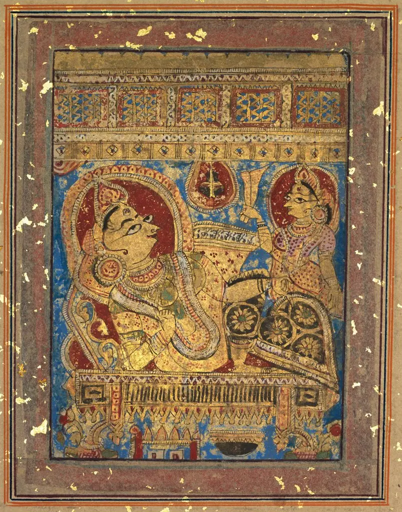 Painting from a Kalpa-sutra: Queen Trishala Reclining, 1524