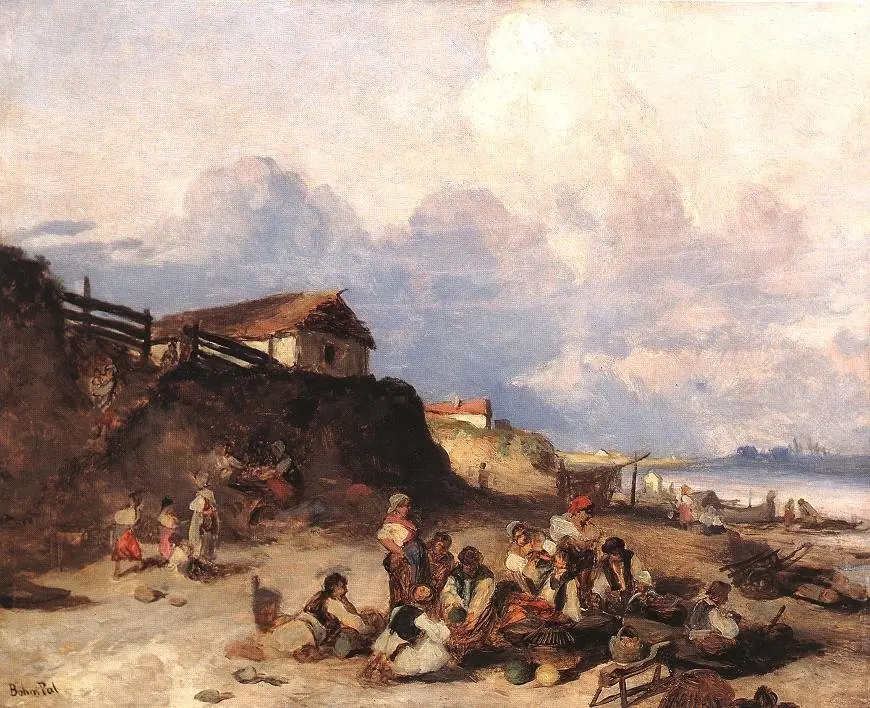 Scene by the River Tisza, by Pál Böhm