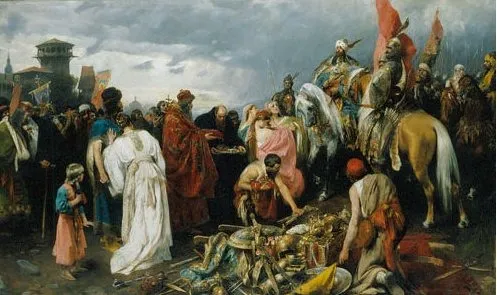 Hungarians at Kiev, by Pál Vágó, oil, 1893
