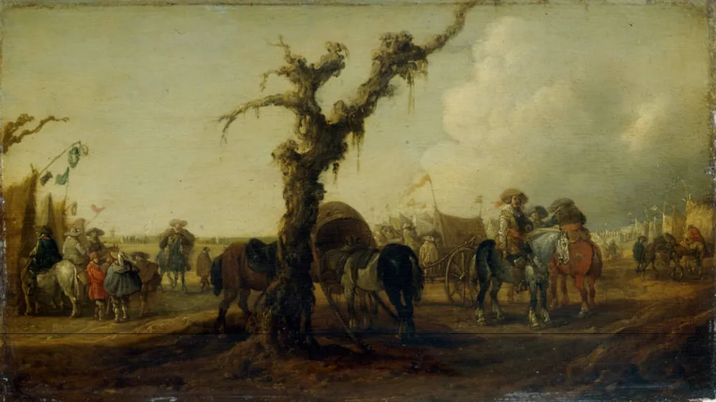 Military camp, by Palamedes Palamedesz, unspecified, 1631