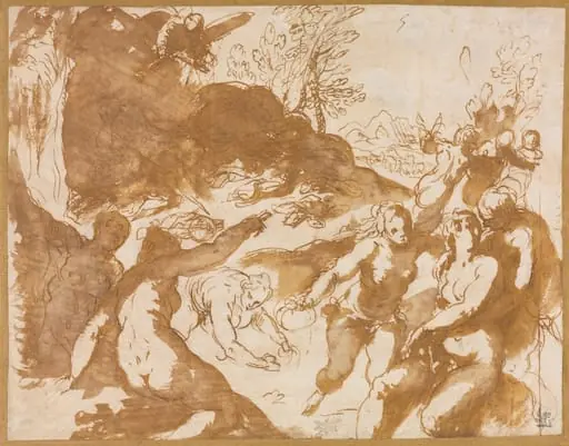 Apollo and the Muses Awakened by the Call of Fame, by Palma il Giovane
