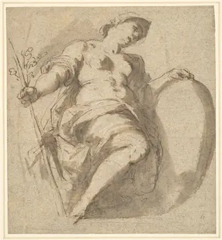 Minerva Holding a Shield and Branch, by Palma il Giovane, 1501