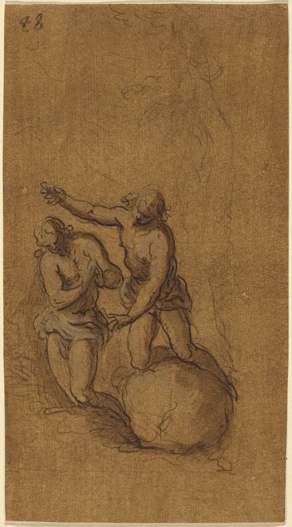 The Baptism of Christ, by Palma il Giovane, ink, 1588
