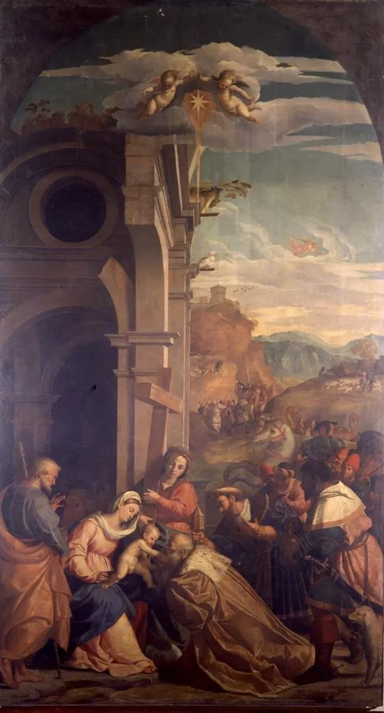 Adoration of the Magi with Saint Helena, by Palma Vecchio, unspecified, 1514