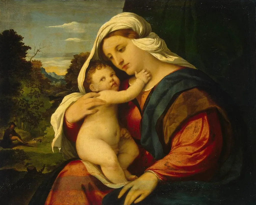 Madonna and Child, by Palma Vecchio, oil, 1515