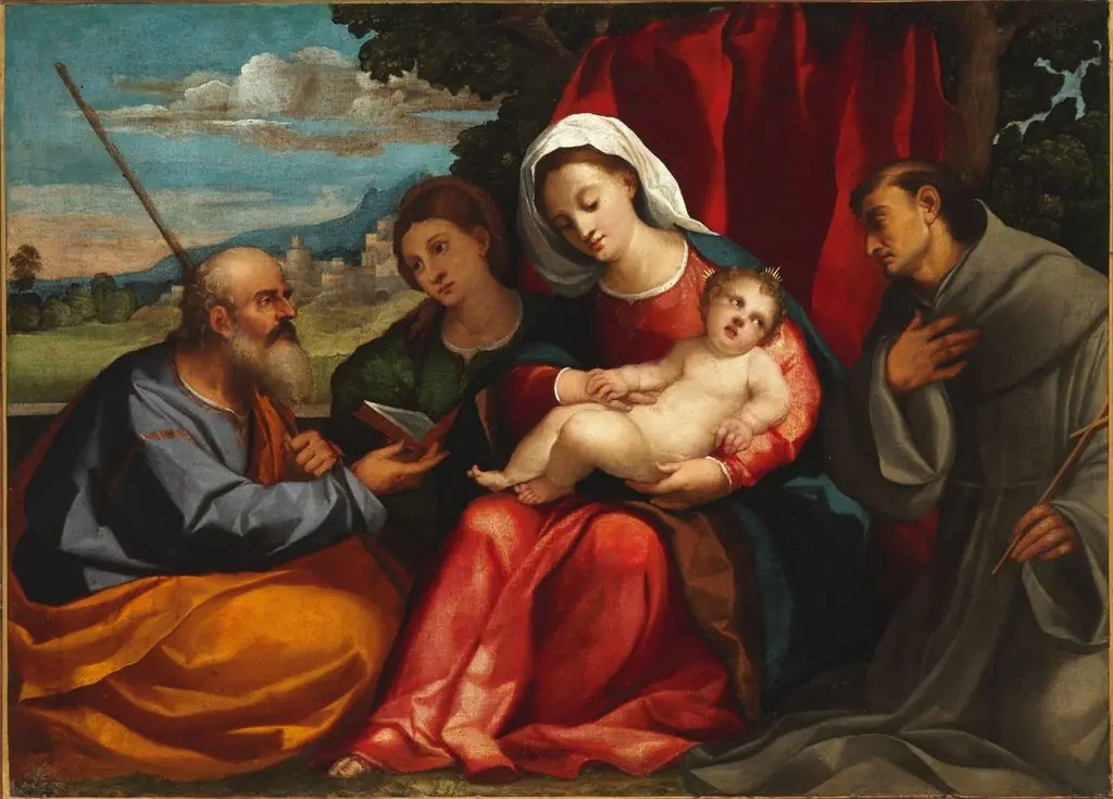 The Holy Family with a Female Saint and Saint Francis of Assisi, by Palma Vecchio