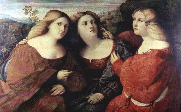 The Three Sisters, by Palma Vecchio, oil, 1519