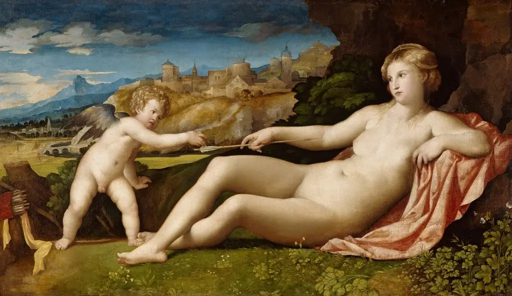 Venus and Cupid, by Palma Vecchio