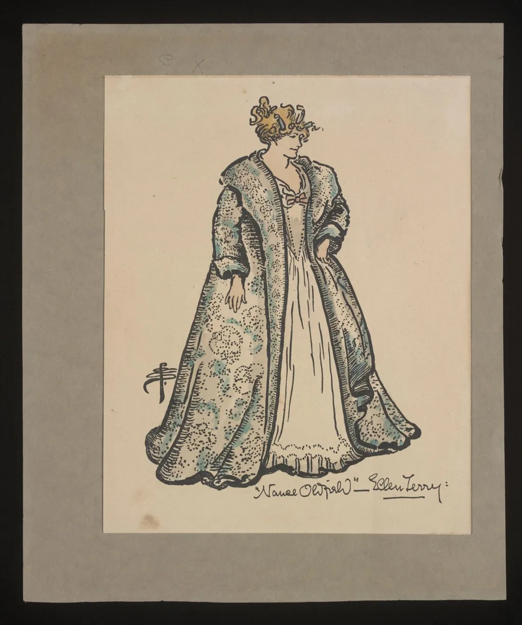 Print of Ellen Terry as Nance Oldfield, by Pamela Colman Smith, 1900