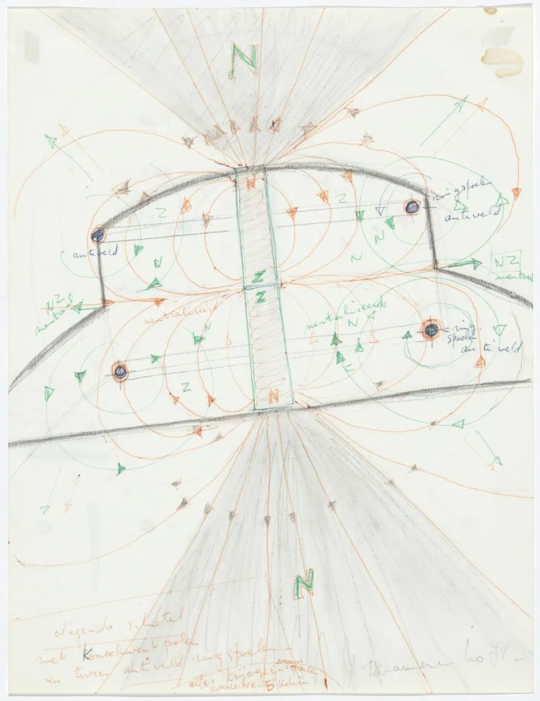 Untitled, by Panamarenko, graphite, 1989