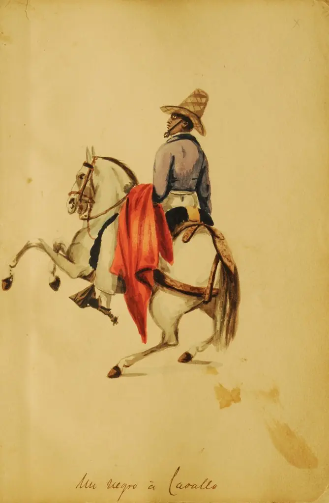 A Negro on horseback, by Pancho Fierro