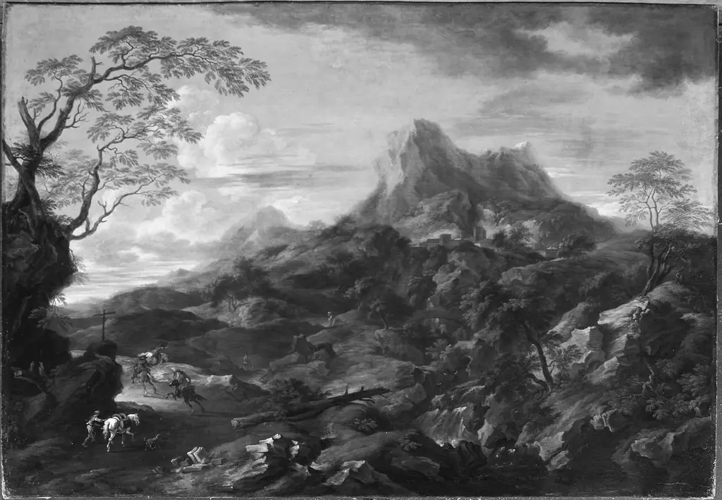 Landscape with Horsemen on a Road, by Pandolfo Reschi